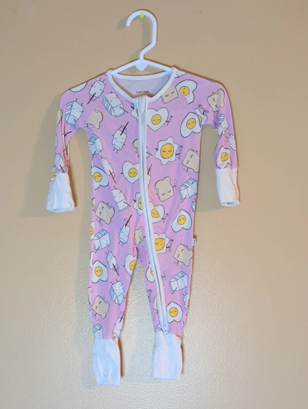 Little Sleepies Pink Breakfast Buddies Bamboo Zippy Pajamas 0-3 Months